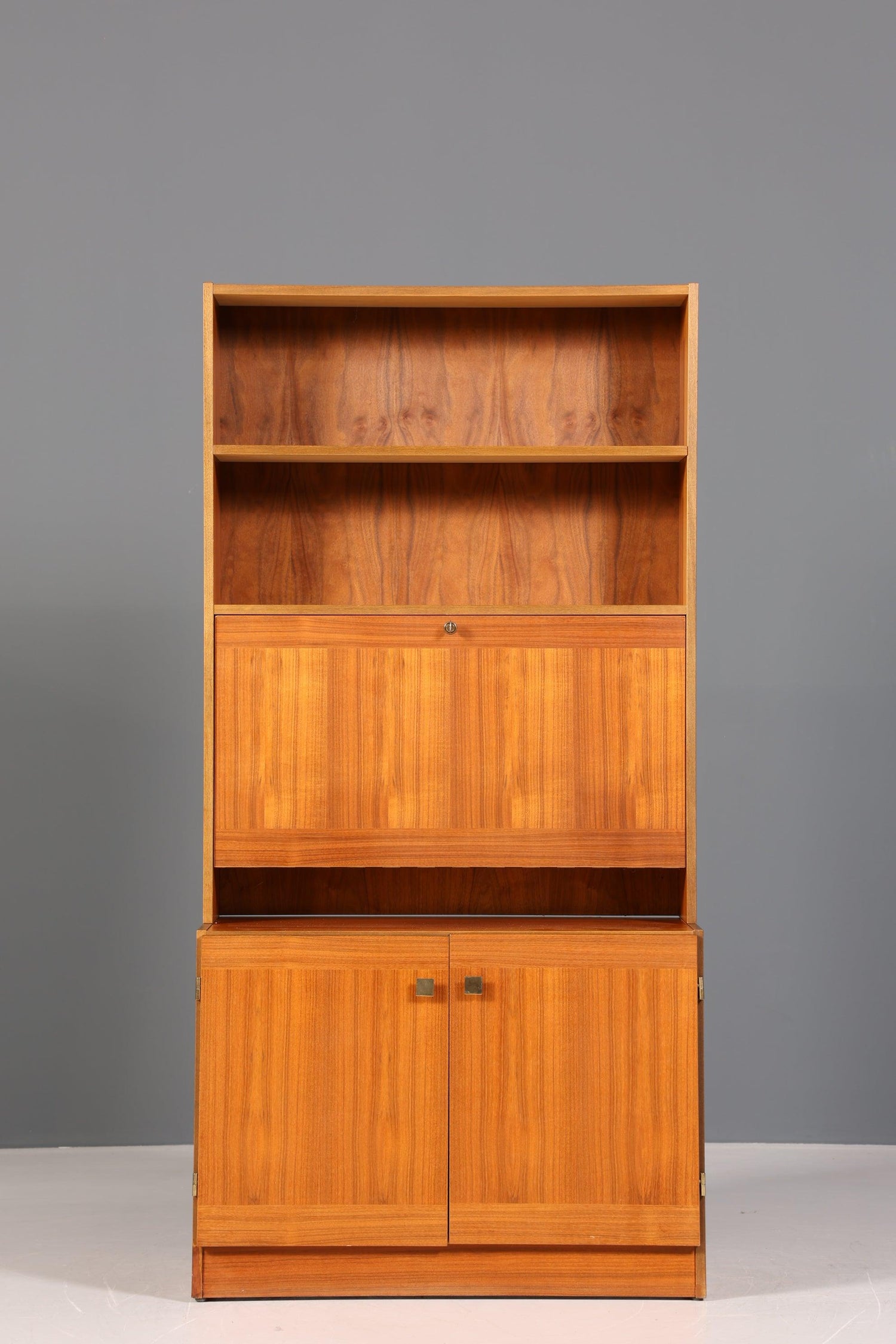 Wunderschönes Mid Century Schrank Vintage Teak Holz Sekretär Regal Retro Bücherregal 60s