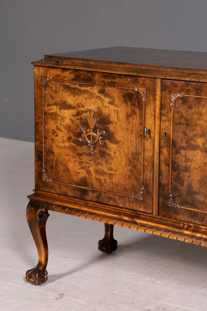 Wunderschönes Original Art Deco Sideboard Schrank TV Kommode um 1930 Chippendale Massivholz