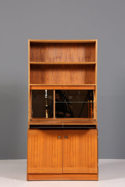 Wunderschönes Mid Century Schrank Vintage Teak Holz Sekretär Regal Retro Bücherregal 60s