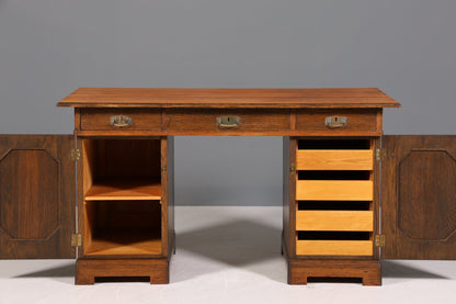 Beautiful Art Nouveau Desk Oak Wood Desk Antique Office Table Office Desk