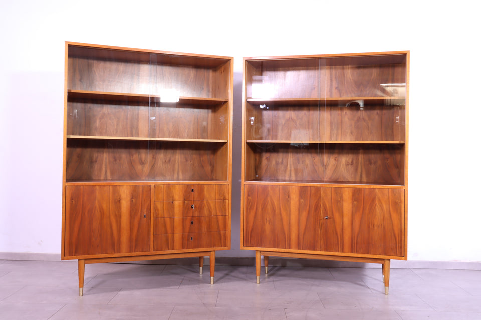 Wunderschönes Mid Century Vitrine Retro Highboard Nussbaum Schrank Kommode