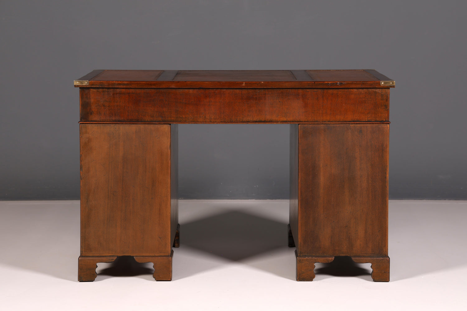 Edler Englischer Schreibtisch Military Chest Echt Lederauflage Bürotisch Office Table Maritim Antik Vintage