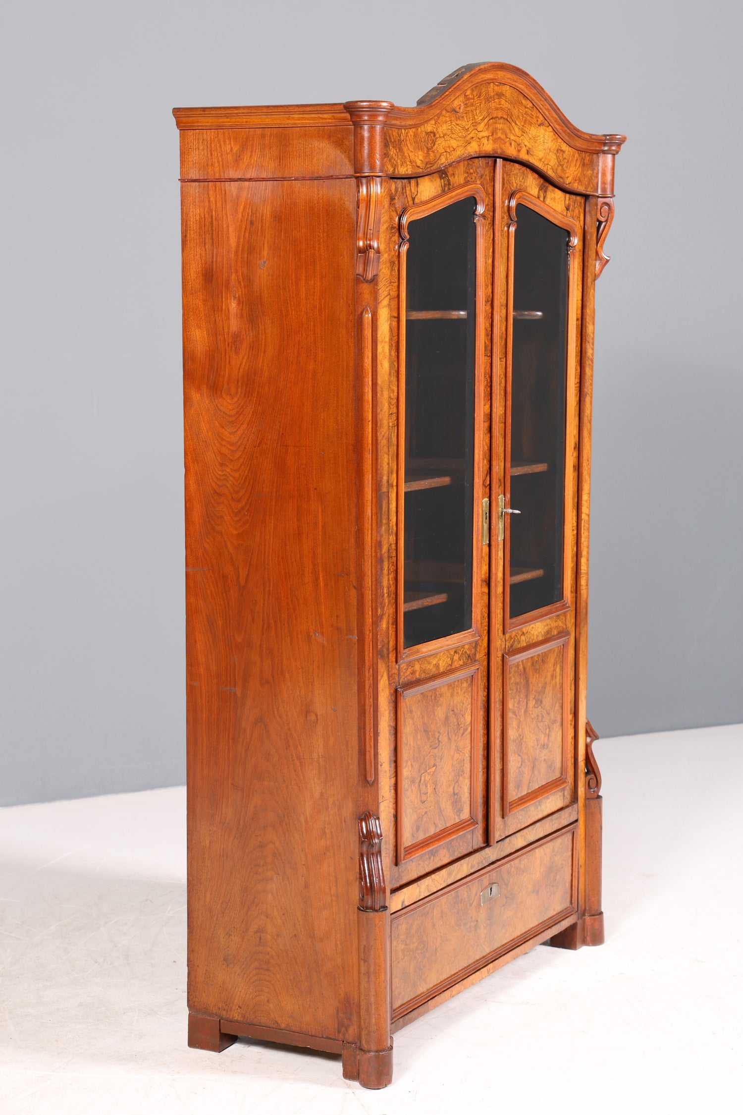 Traumhafte Louis Philippe Vitrine Antik Biedermeier Schrank echt Holz um 1880 Geschirrschrank