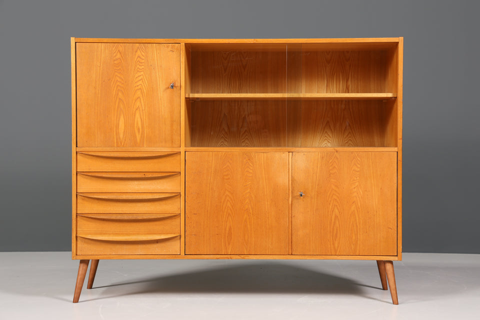 Original Hellerau Mid Century Vitrine Schrank Franz Ehrlich 602 Kommode Bücherregal