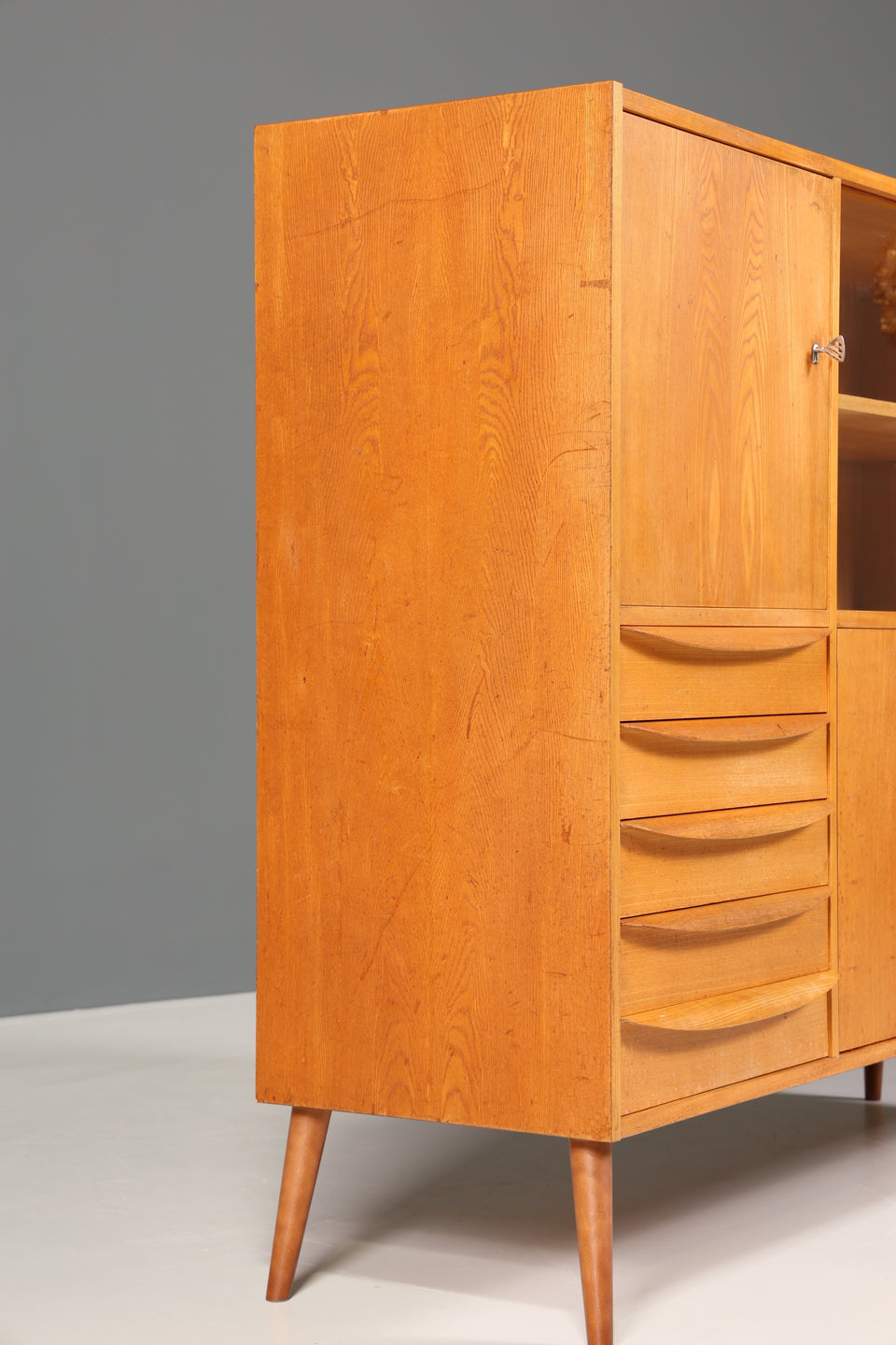 Original Hellerau Mid Century Vitrine Schrank Franz Ehrlich 602 Kommode Bücherregal