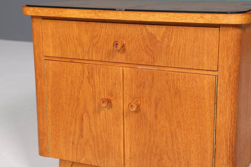 Schlichte Mid Century Retro Kommode 60s Vintage Nachttisch 1 von 2