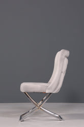 Edler Chesterfield Esszimmerstuhl "Valencia" in Grau