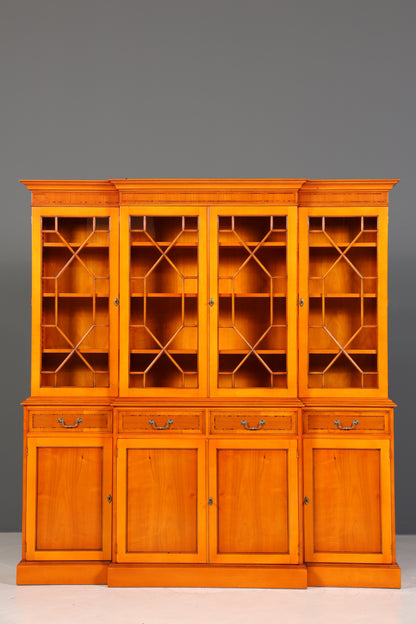Stilvolle Englische Vitrine Bücherschrank Buffet Antik Stil Englisch Eibe Glasvitrine Bibliothek