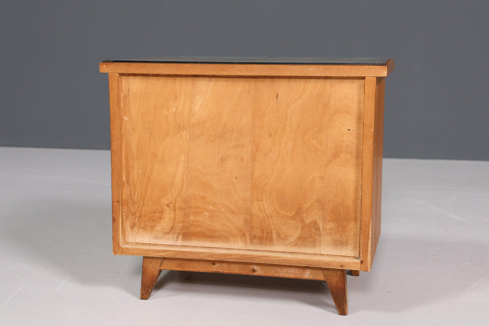 Schlichte Mid Century Retro Kommode 60s Vintage Nachttisch 1 von 2