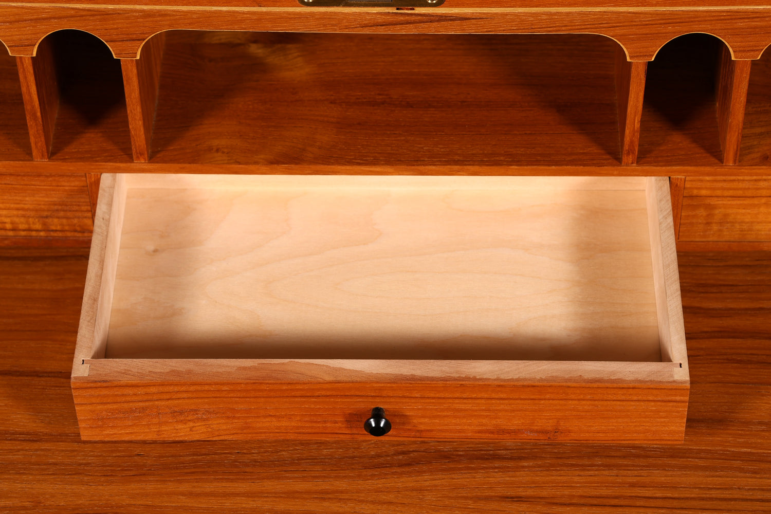 Beautiful mid-century roll-top writing bureau, desk, office cabinet, vintage 1960s wood