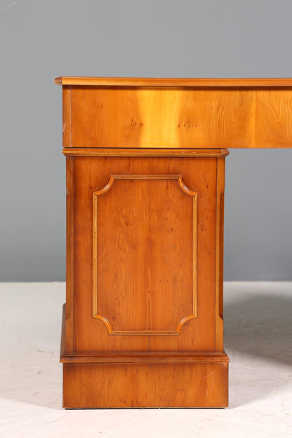 Stilvoller Englischer Schreibtisch Englisch Eibe Desk Leder Auflage Antik Stil Bürotisch Office Desk