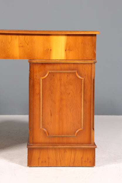 Stilvoller Englischer Schreibtisch Englisch Eibe Desk Leder Auflage Antik Stil Bürotisch Office Desk