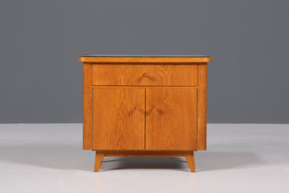 Schlichte Mid Century Retro Kommode 60s Vintage Nachttisch 2 von 2