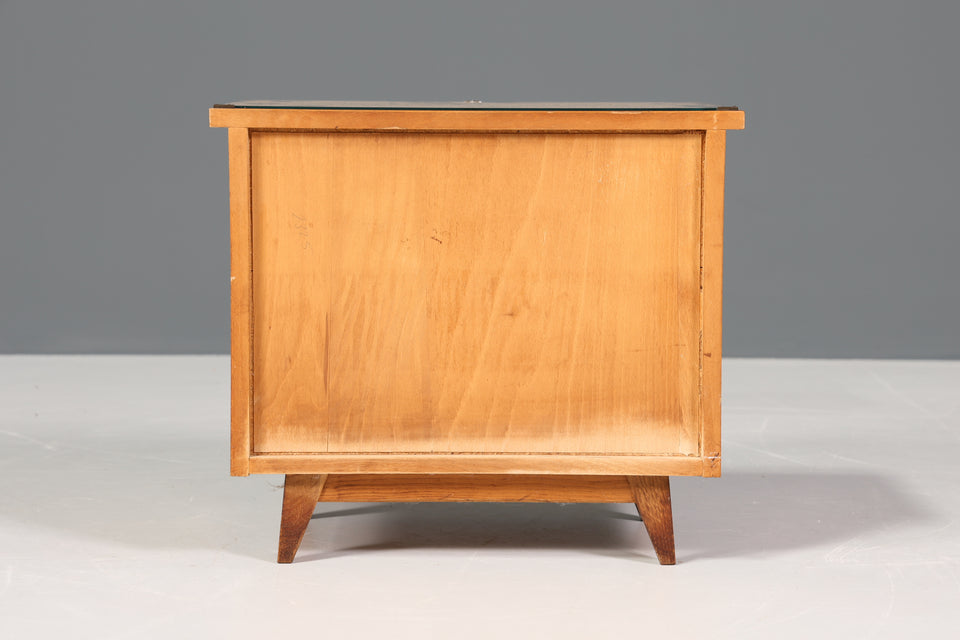 Schlichte Mid Century Retro Kommode 60s Vintage Nachttisch 2 von 2
