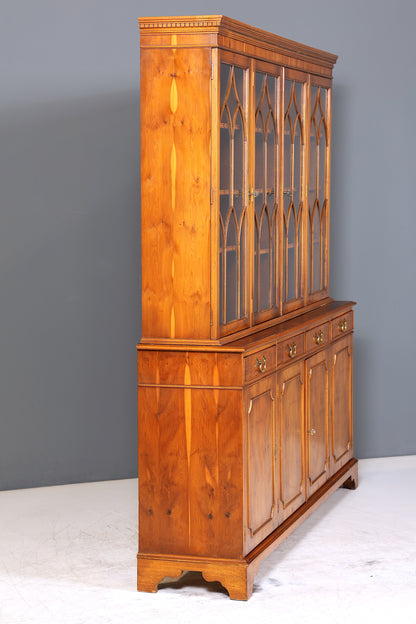 Wunderschöne Englische Vitrine Bücherschrank Buffet Antik Stil Englisch Eibe Glasvitrine Bibliothek