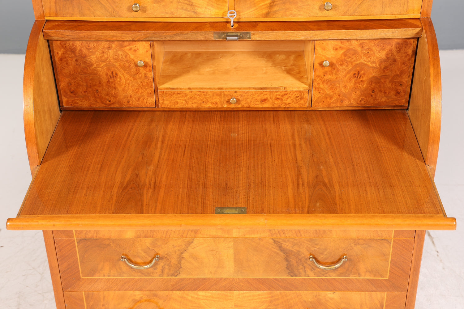 Traumhafter Mid Century Rollladen Sekretär echt Holz Büro Schrank Vintage Schreibkommode