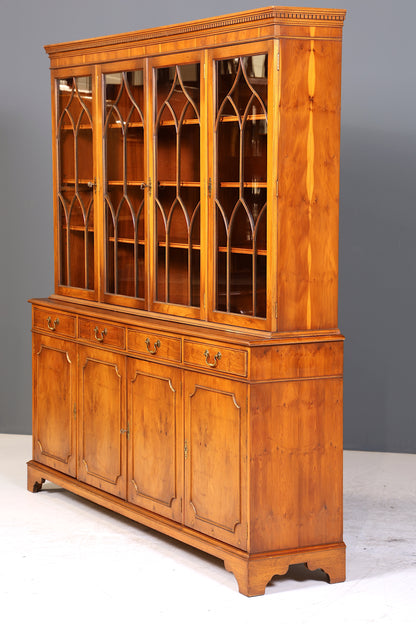 Wunderschöne Englische Vitrine Bücherschrank Buffet Antik Stil Englisch Eibe Glasvitrine Bibliothek