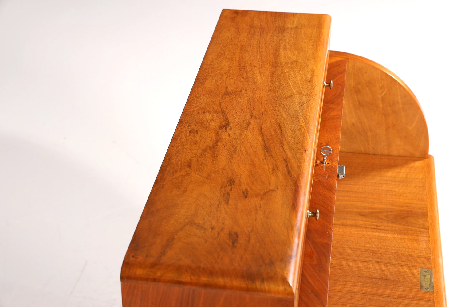 Traumhafter Mid Century Rollladen Sekretär echt Holz Büro Schrank Vintage Schreibkommode