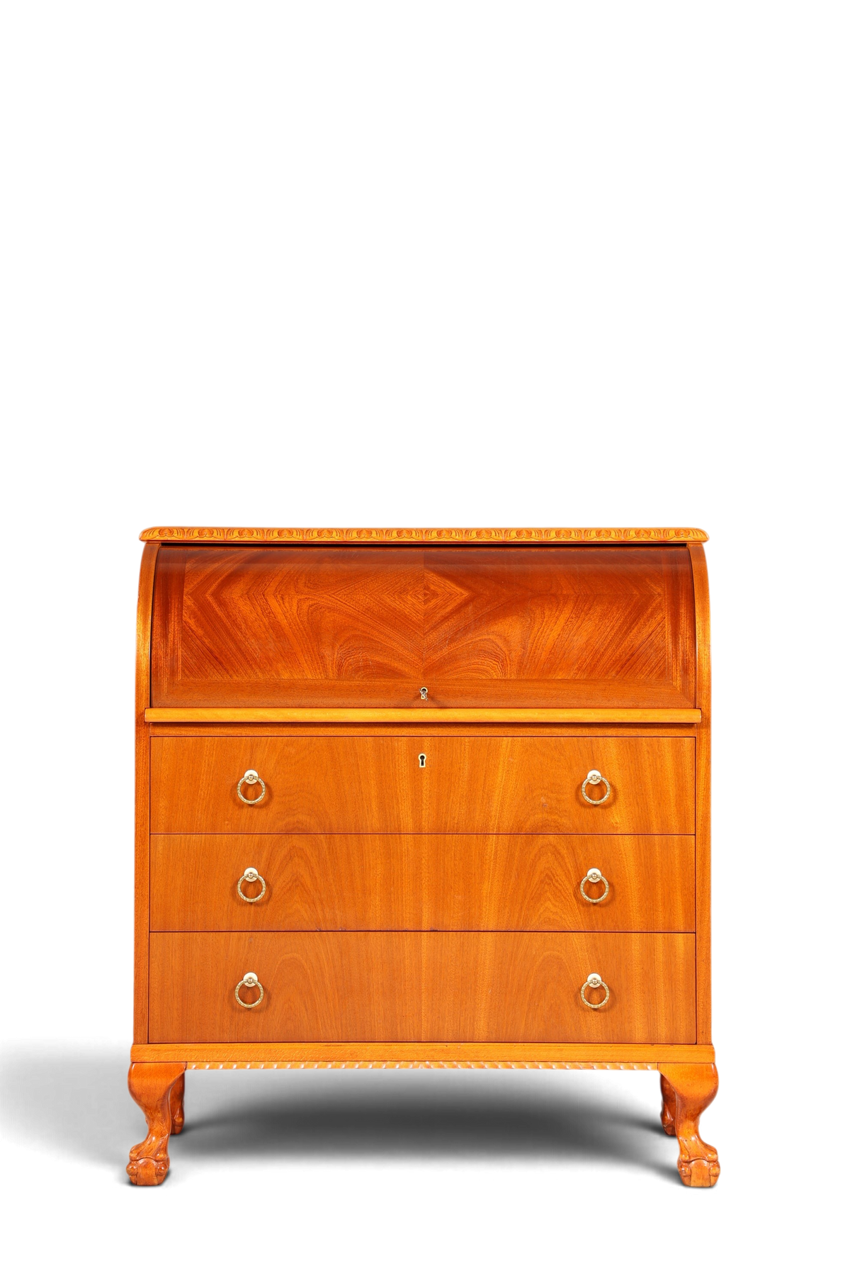 Traumhafter Rollladen Sekretär um 1930 Büro Kommode echt Holz Barock Stil Schreibtisch Bürokommode