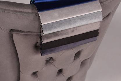 Edler Chesterfield Stil Samtstuhl &quot;Valencia&quot; in Grau
