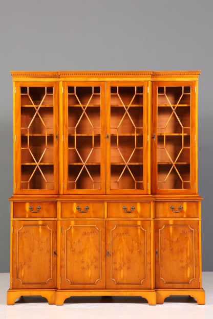 Edle Englische Vitrine Bücherschrank Buffet Antik Stil Englisch Eibe Glasvitrine Bibliothek