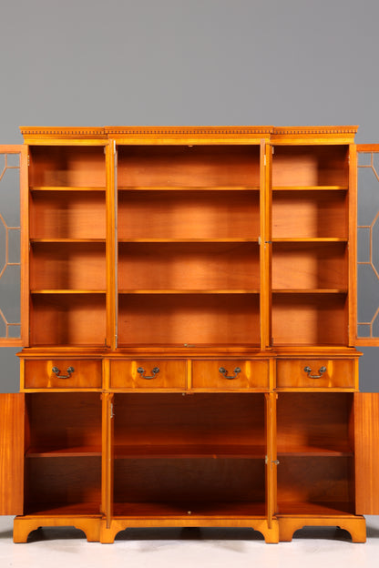 Edle Englische Vitrine Bücherschrank Buffet Antik Stil Englisch Eibe Glasvitrine Bibliothek