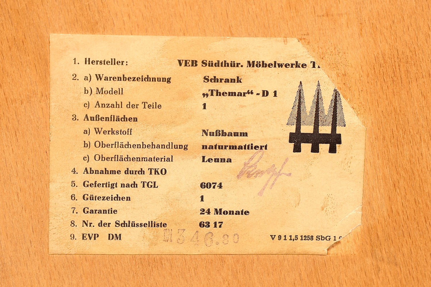 Schlichtes Mid Century Sideboard Vintage TV Kommode 60s Schrank Retro Longboard