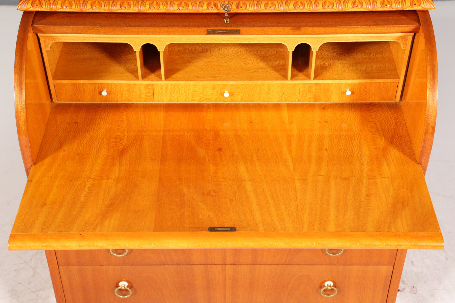Traumhafter Rollladen Sekretär um 1930 Büro Kommode echt Holz Barock Stil Schreibtisch Bürokommode