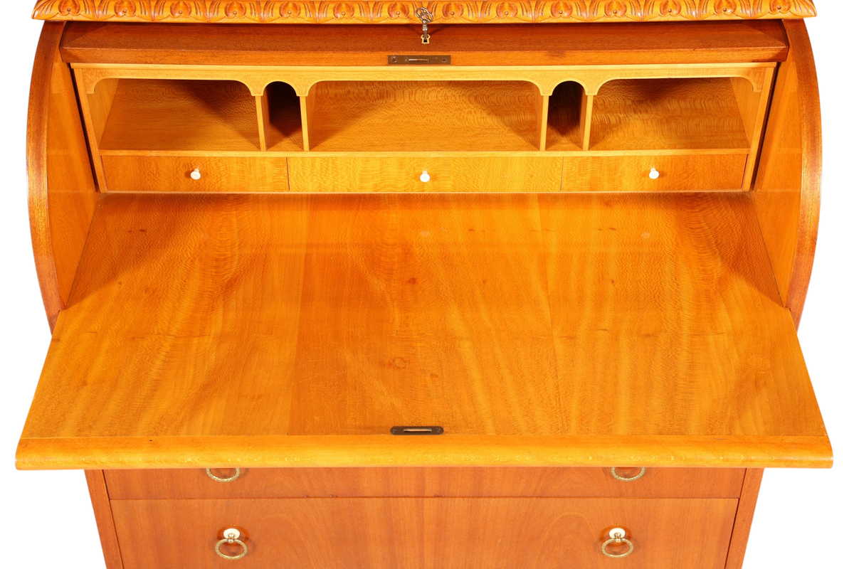 Traumhafter Rollladen Sekretär um 1930 Büro Kommode echt Holz Barock Stil Schreibtisch Bürokommode