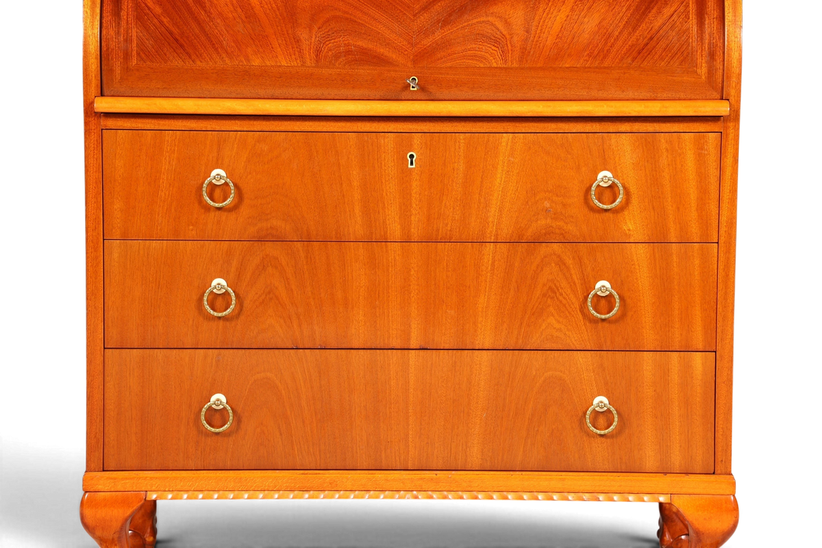 Traumhafter Rollladen Sekretär um 1930 Büro Kommode echt Holz Barock Stil Schreibtisch Bürokommode