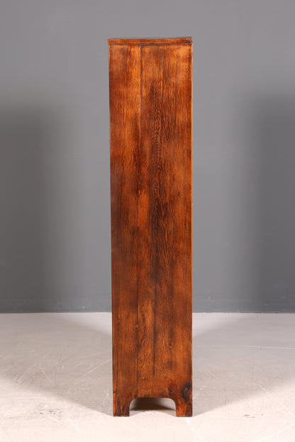 G800 Finish Traumhafte Jugendstil Vitrine Antike Holz Bücherschrank Eiche Antik Schrank Geschirrschrank (Kopie)