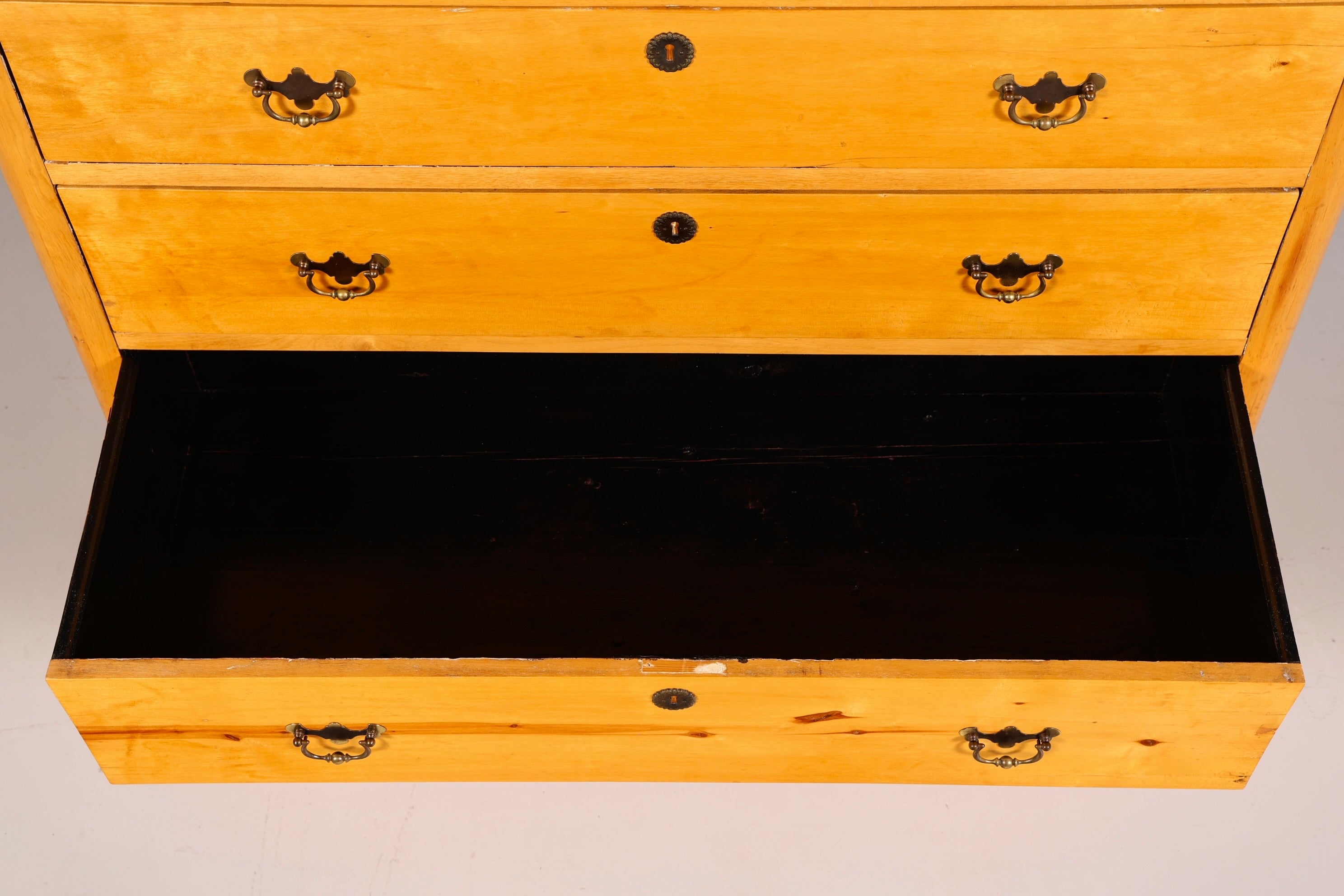 Edle Antike Kommode Weichholz Schubladenkommode Messingbeschläge Antik Massivholz Vintage