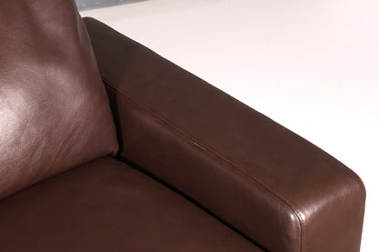 Beautiful Stressless E200 corner sofa in genuine brown leather with chaise longue, footstool, and vintage leather upholstery.
