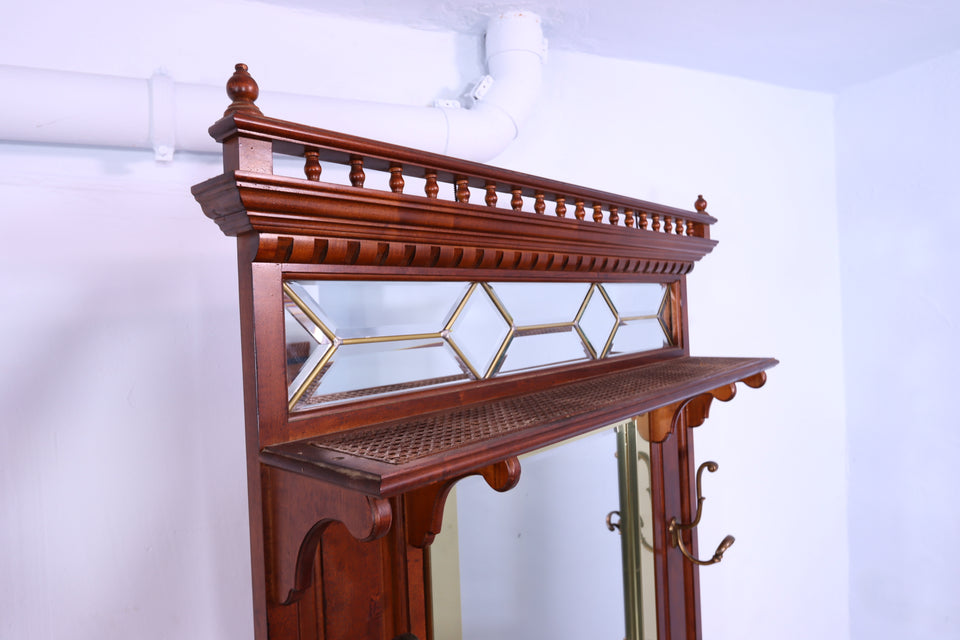 Seltene Jugendstil Gründerzeit Garderobe Pulaski Marmor Spiegel