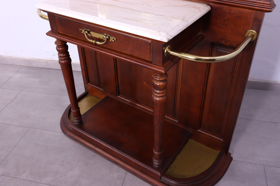 Seltene Jugendstil Gründerzeit Garderobe Pulaski Marmor Spiegel