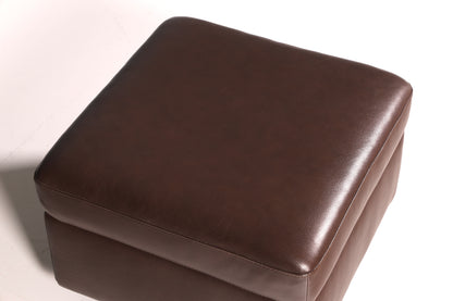 Beautiful Stressless E200 corner sofa in genuine brown leather with chaise longue, footstool, and vintage leather upholstery.