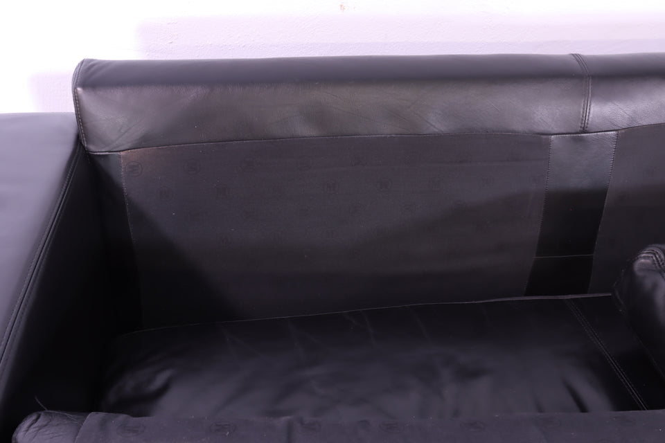 Hochwertiges echt Leder Sofa in schwarz Design Couch