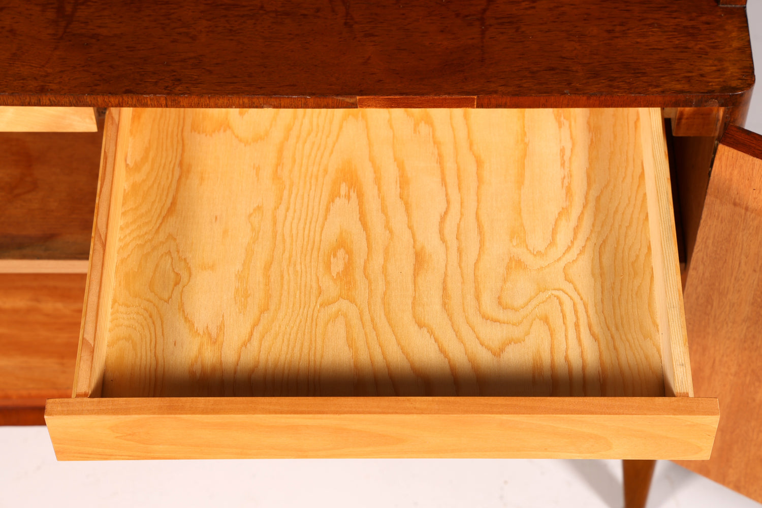 Simple mid-century bookcase, Danish design shelving cabinet, walnut, vintage retro 1960s wood