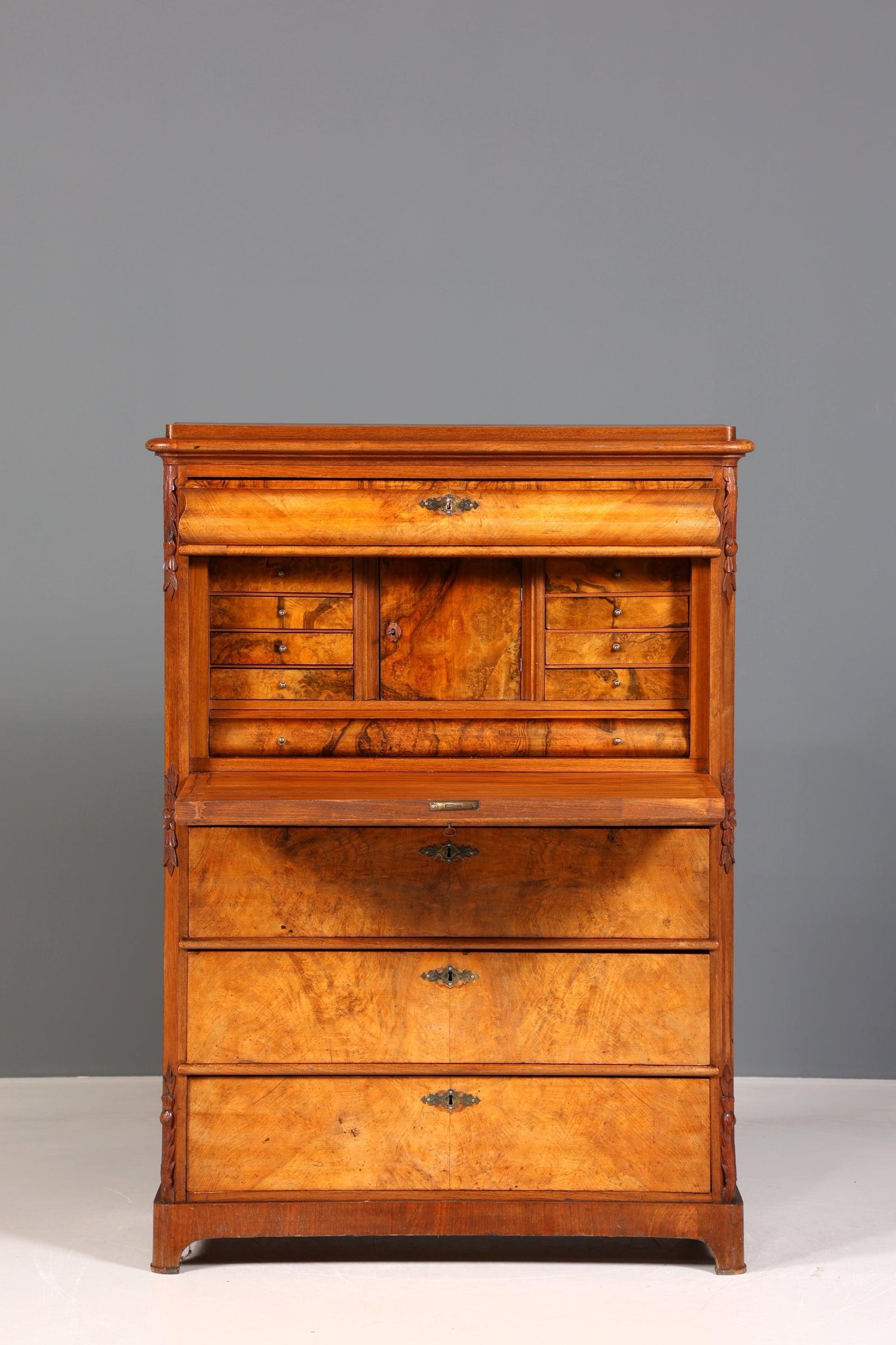 Stilvoller Jugendstil Sekretär Biedermeier Vertiko Antik Kommode um 1890 Schreibkommode