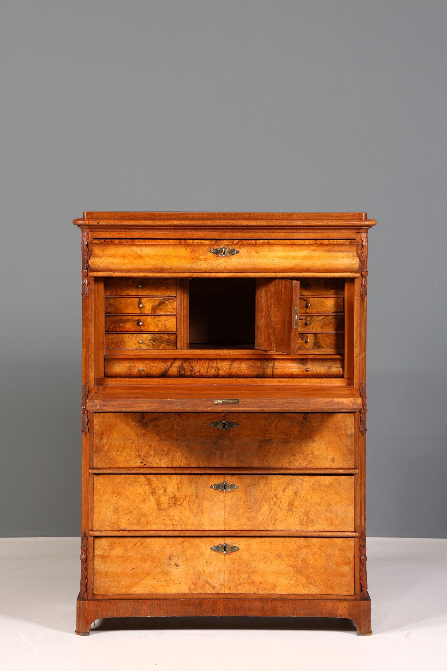 Stilvoller Jugendstil Sekretär Biedermeier Vertiko Antik Kommode um 1890 Schreibkommode