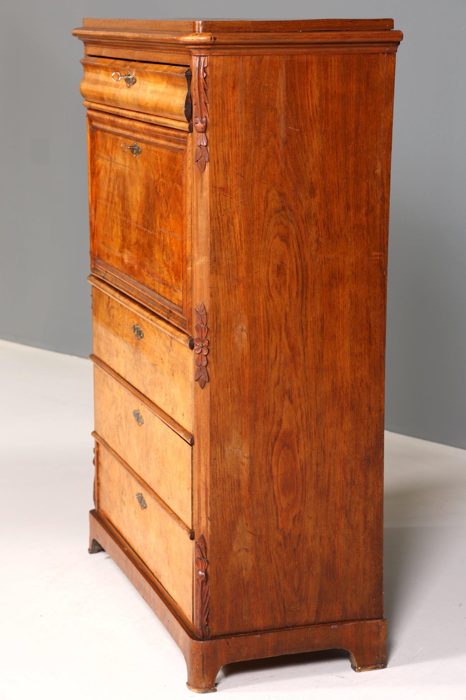 Stilvoller Jugendstil Sekretär Biedermeier Vertiko Antik Kommode um 1890 Schreibkommode