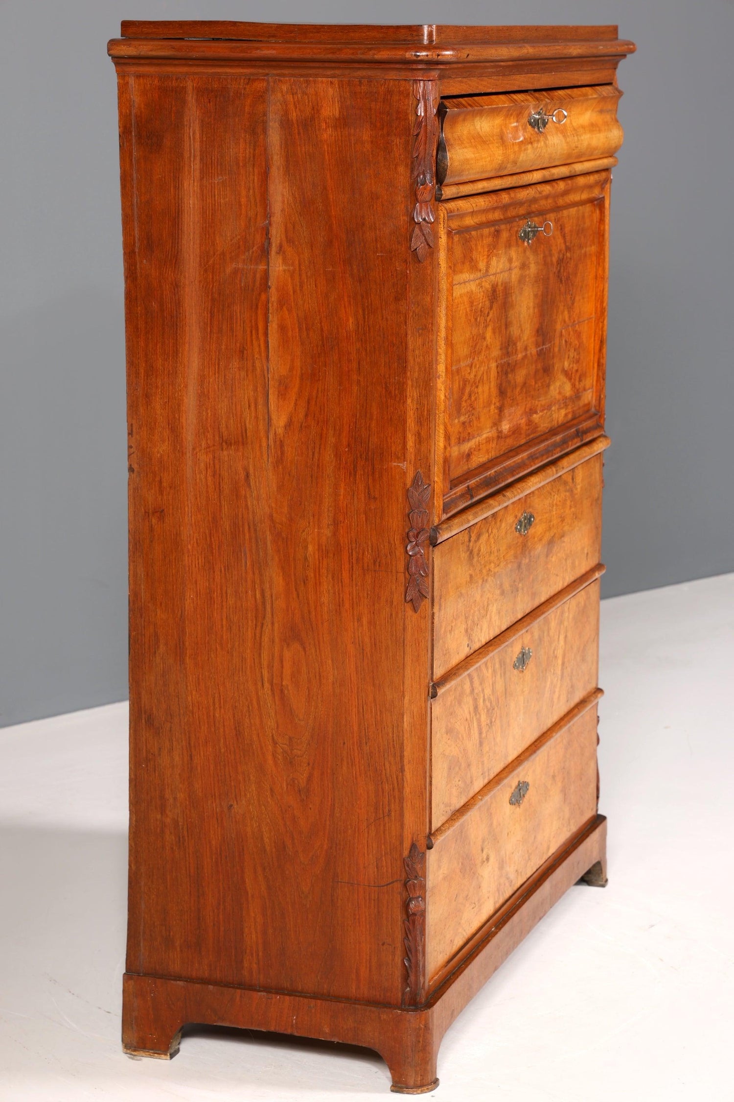 Stilvoller Jugendstil Sekretär Biedermeier Vertiko Antik Kommode um 1890 Schreibkommode