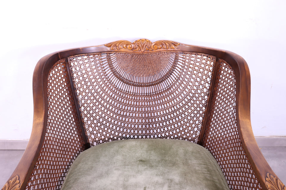 Traumhafter Chippendale Sessel Antik Stil Relax Sessel Samt Stoff