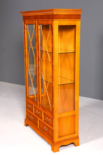 Wunderschöne Englische Vitrine Eibe Bücherschrank Original Mercury Buffet Antik Stil Glasvitrine