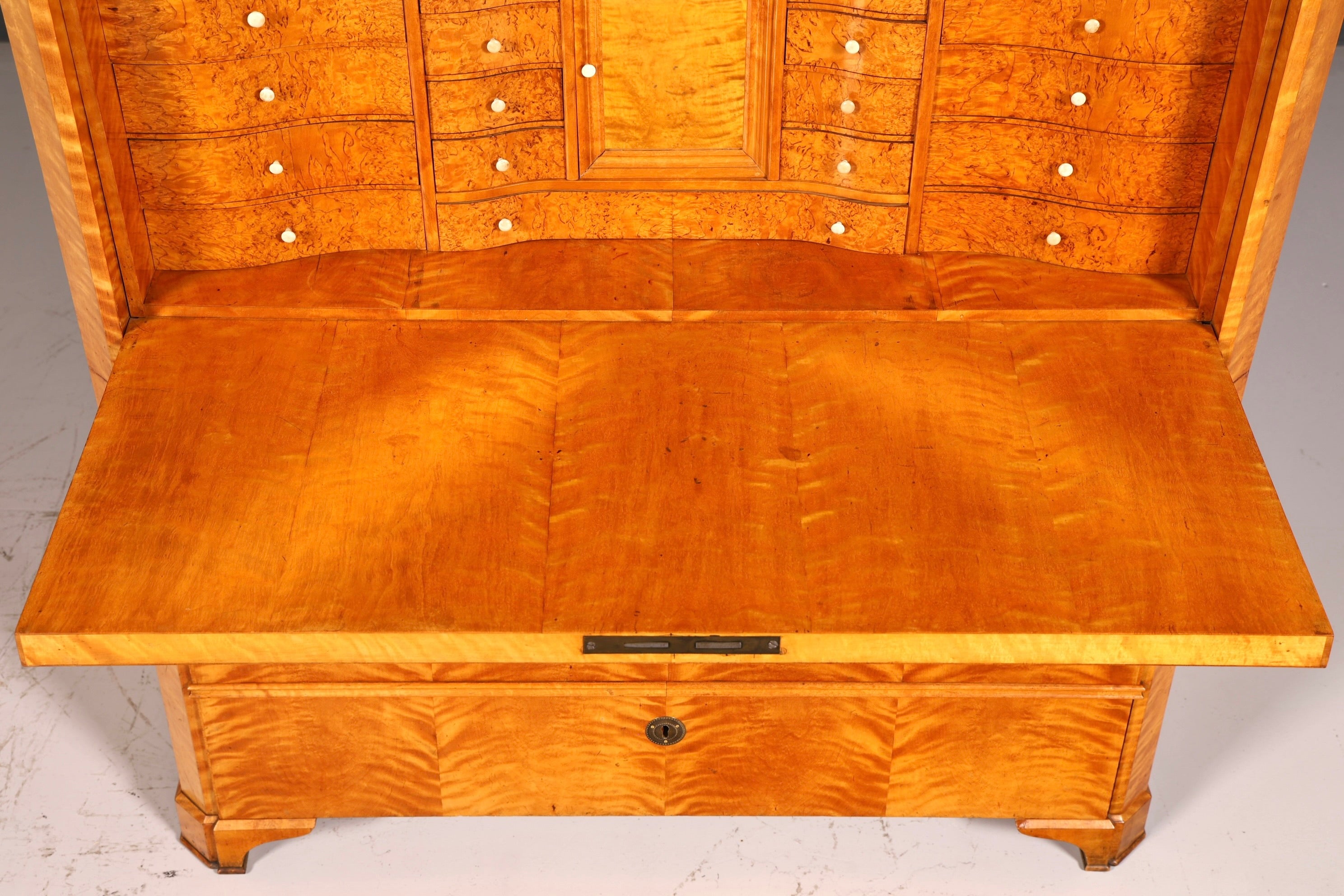 Impressive Biedermeier Secretary Cabinet, Antique Vertiko Chest of Drawers, Office Writing Desk, Sideboard