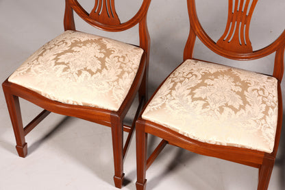 4x Wunderschöne Englische Stühle Hepplewhite Stuhl Set Antik Sekretär Stühle Polsterstühle Küchenstühle