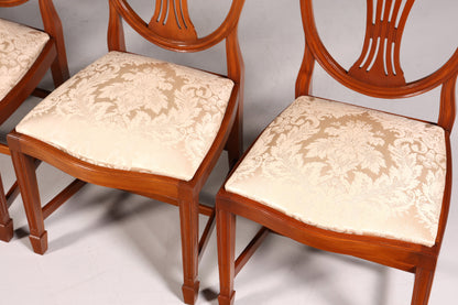 4x Wunderschöne Englische Stühle Hepplewhite Stuhl Set Antik Sekretär Stühle Polsterstühle Küchenstühle