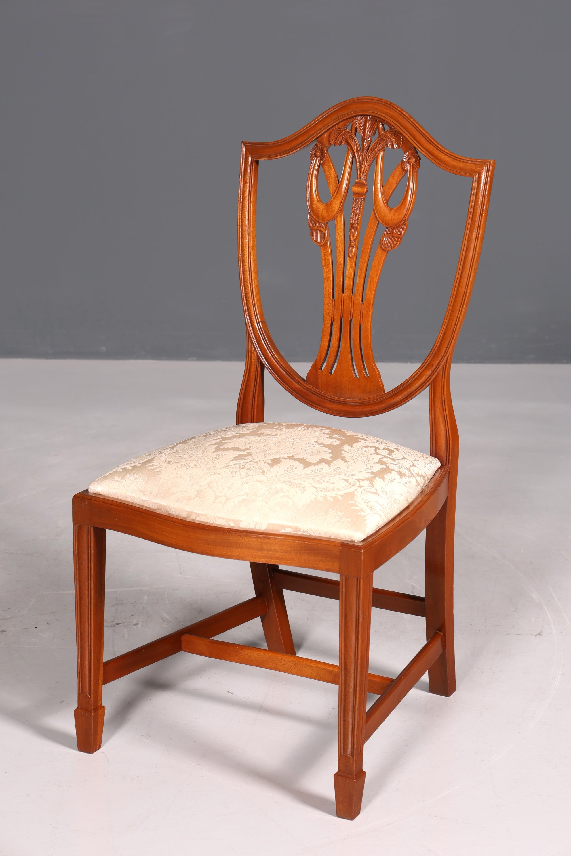 4x Wunderschöne Englische Stühle Hepplewhite Stuhl Set Antik Sekretär Stühle Polsterstühle Küchenstühle