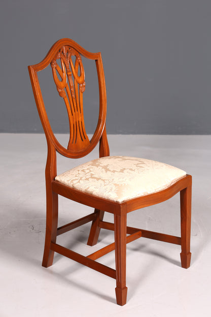 4x Wunderschöne Englische Stühle Hepplewhite Stuhl Set Antik Sekretär Stühle Polsterstühle Küchenstühle