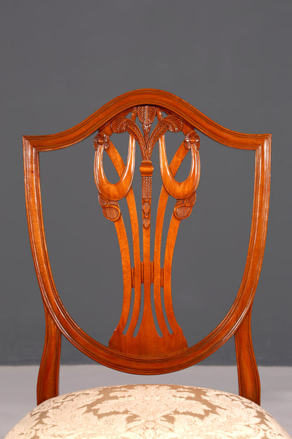 4x Wunderschöne Englische Stühle Hepplewhite Stuhl Set Antik Sekretär Stühle Polsterstühle Küchenstühle